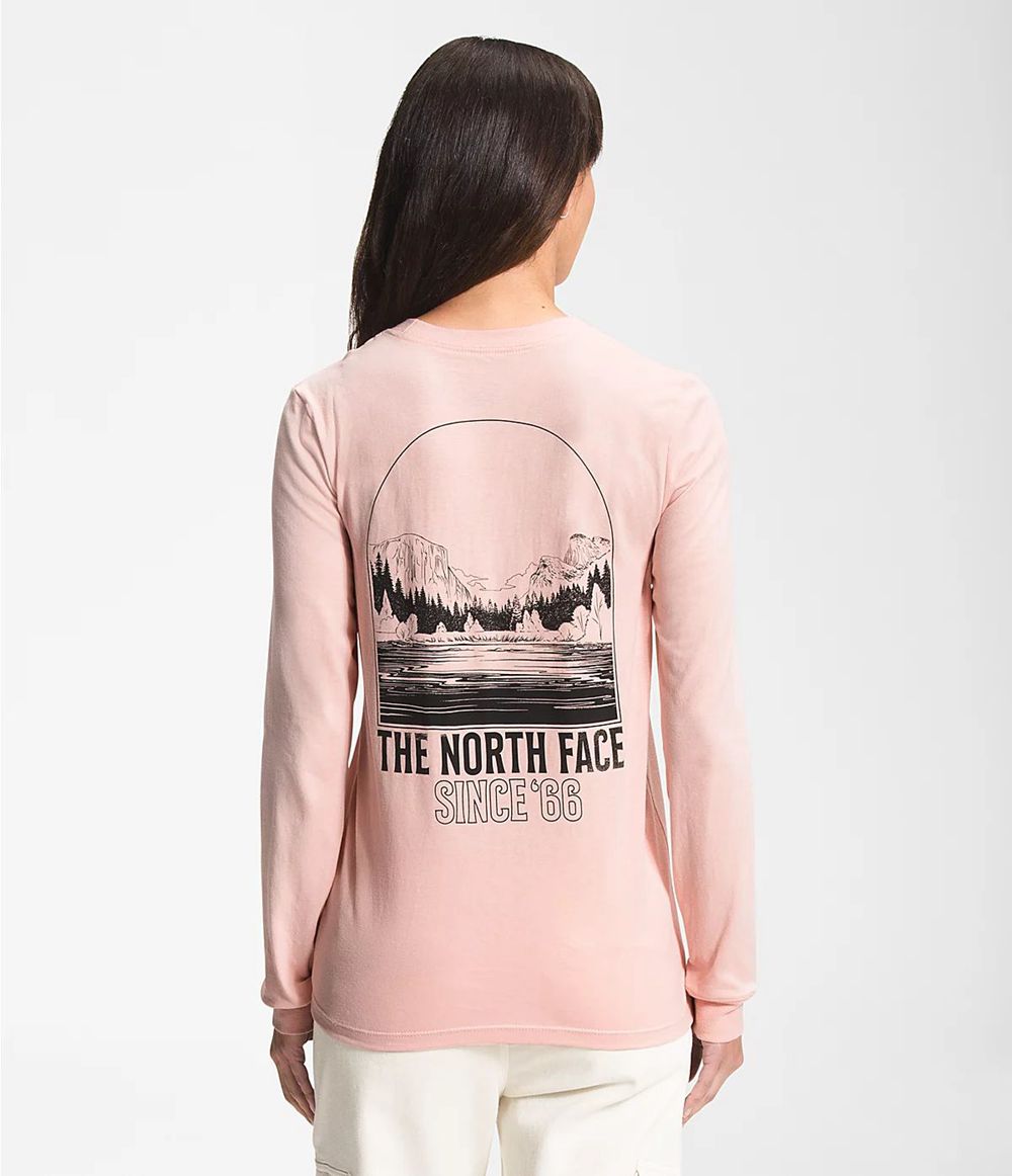 The North Face Lange Ärmel Mountain Peace T-Shirts Damen - Rosa CH-250MMHZ